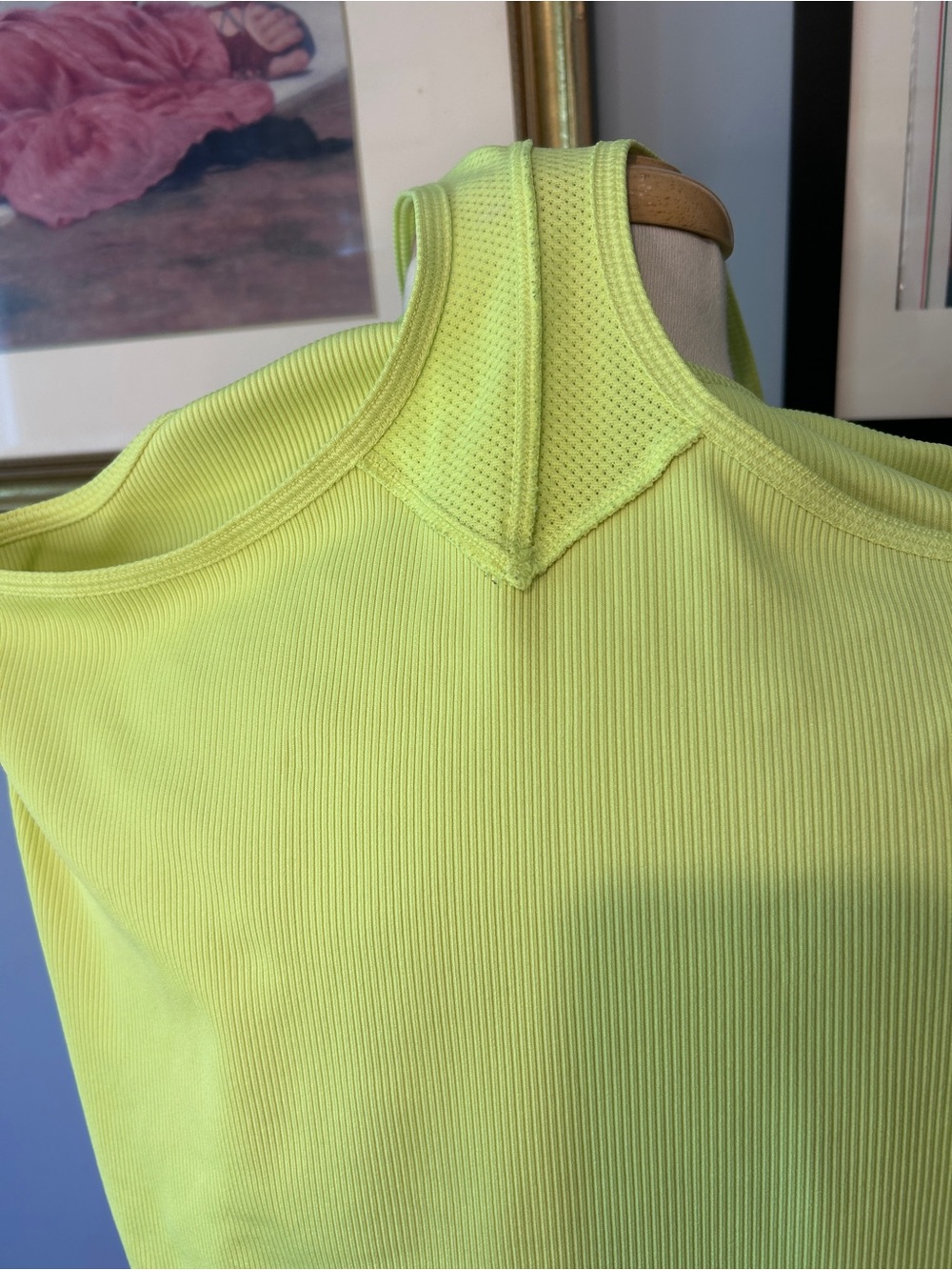 Under Armour Neon Lime Ribbed Performance Tank - Picture 4 of 5